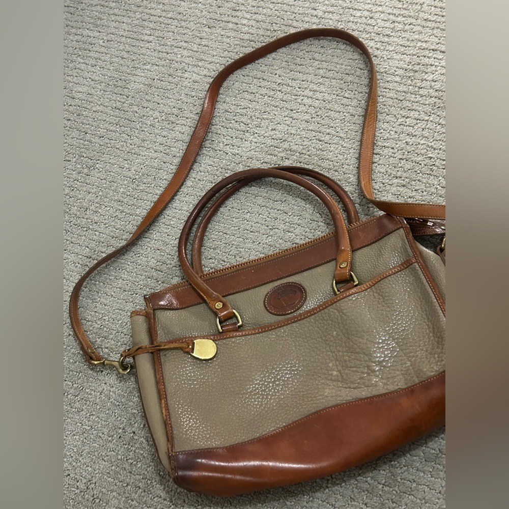Dooney & Bourke Brown and Tan Leather Shoulder Bag